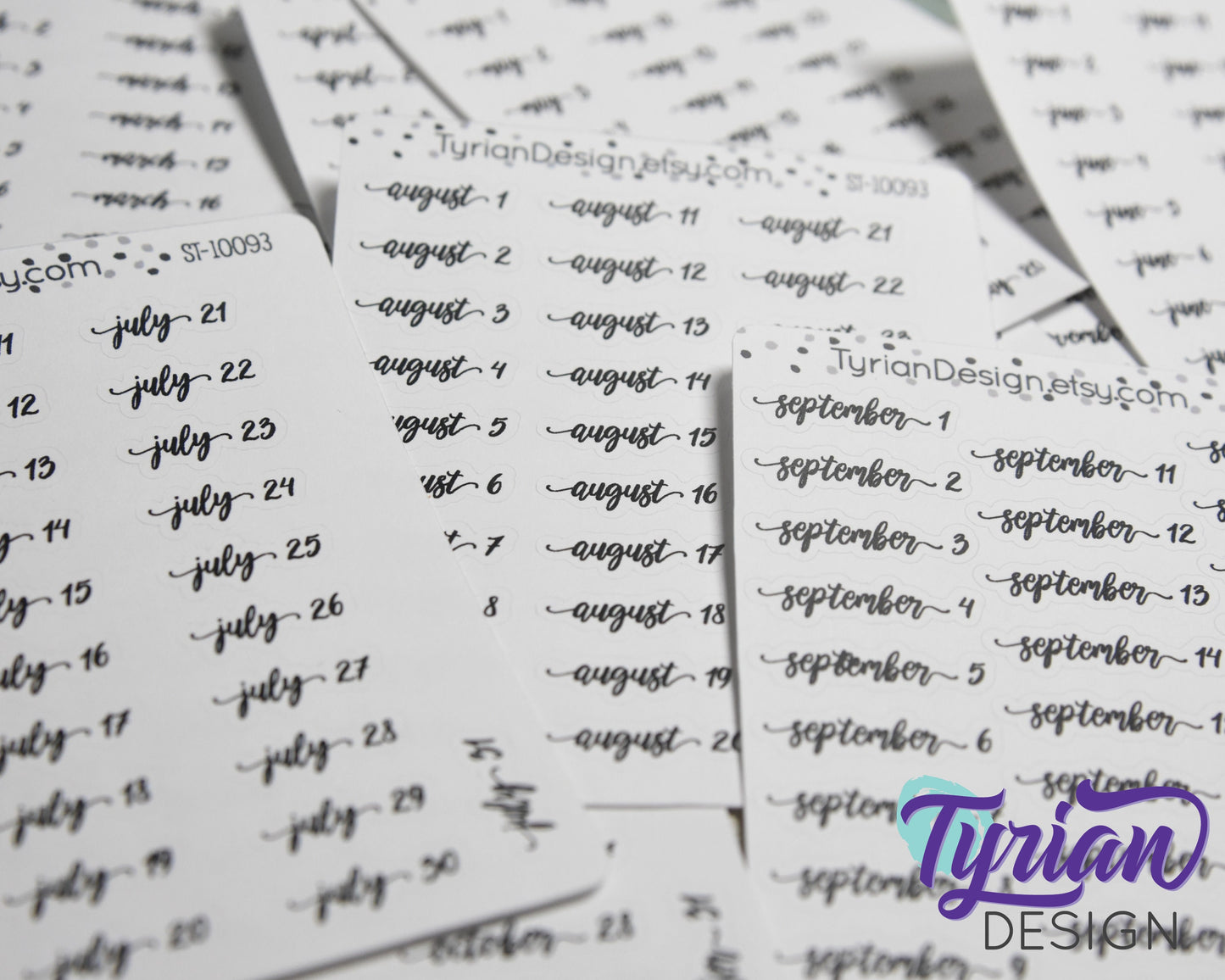 Monthly Days Stickers | Gigi Font | All Year Available