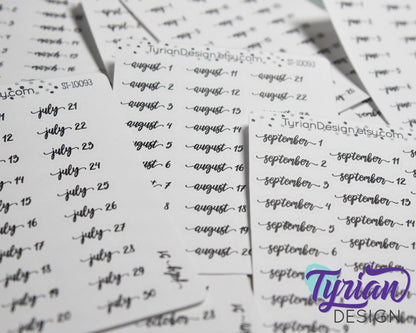 Monthly Days Stickers | Gigi Font | All Year Available