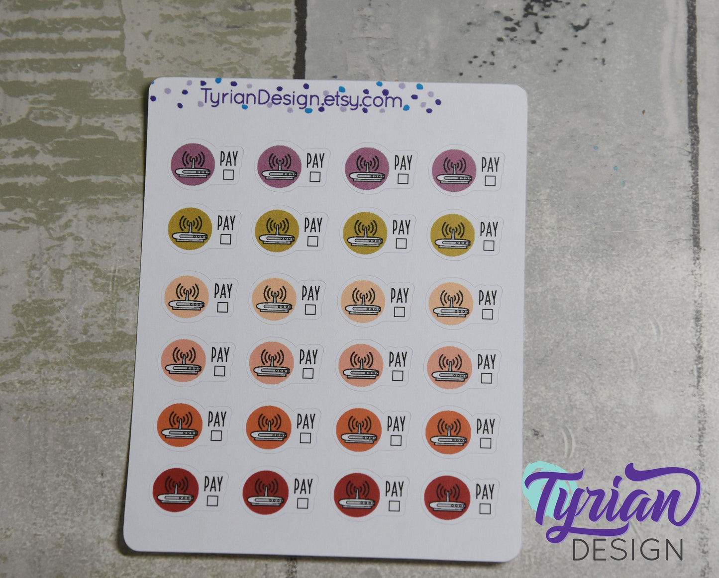 Wifi Internet Payment Stickers | 24 Stickers | .75 x .5 each