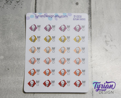 Electricity Icon Stickers | 24 Stickers | .75" x .5" Each