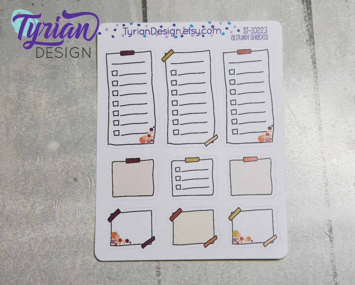 List Sticky Note Stickers | Different color options | Hand Drawn stickers | Layering Stickers | Over washi stickers | White Matte
