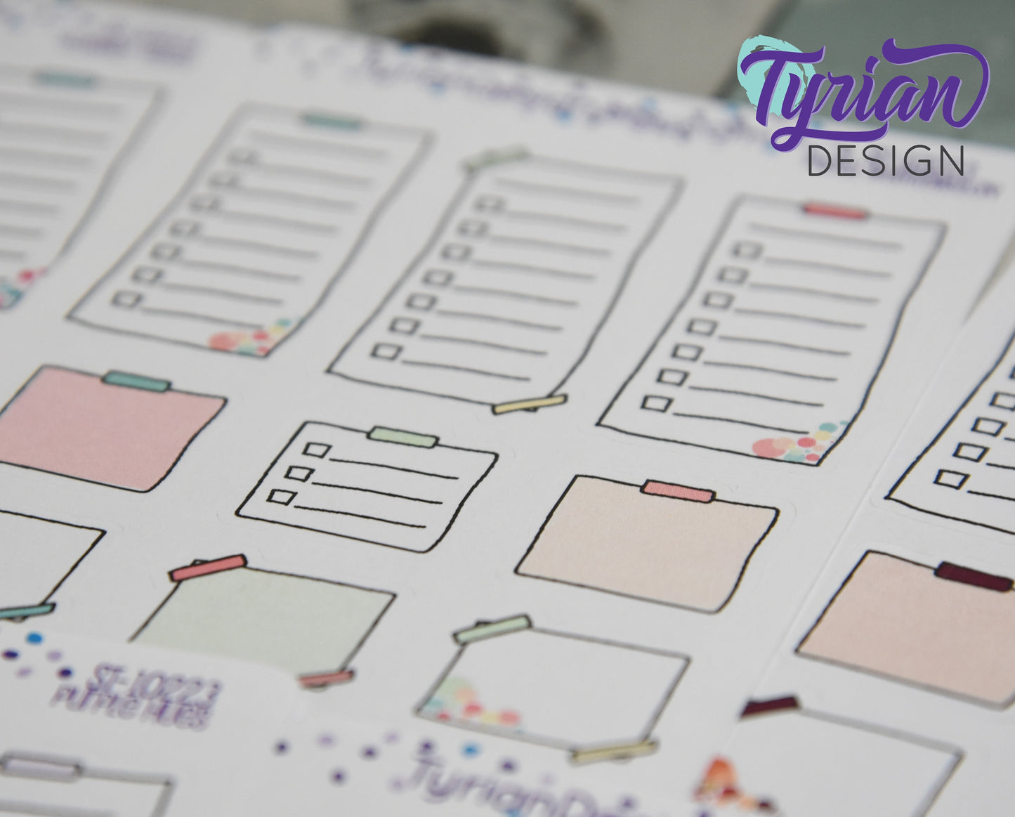 List Sticky Note Stickers | Different color options | Hand Drawn stickers | Layering Stickers | Over washi stickers | White Matte