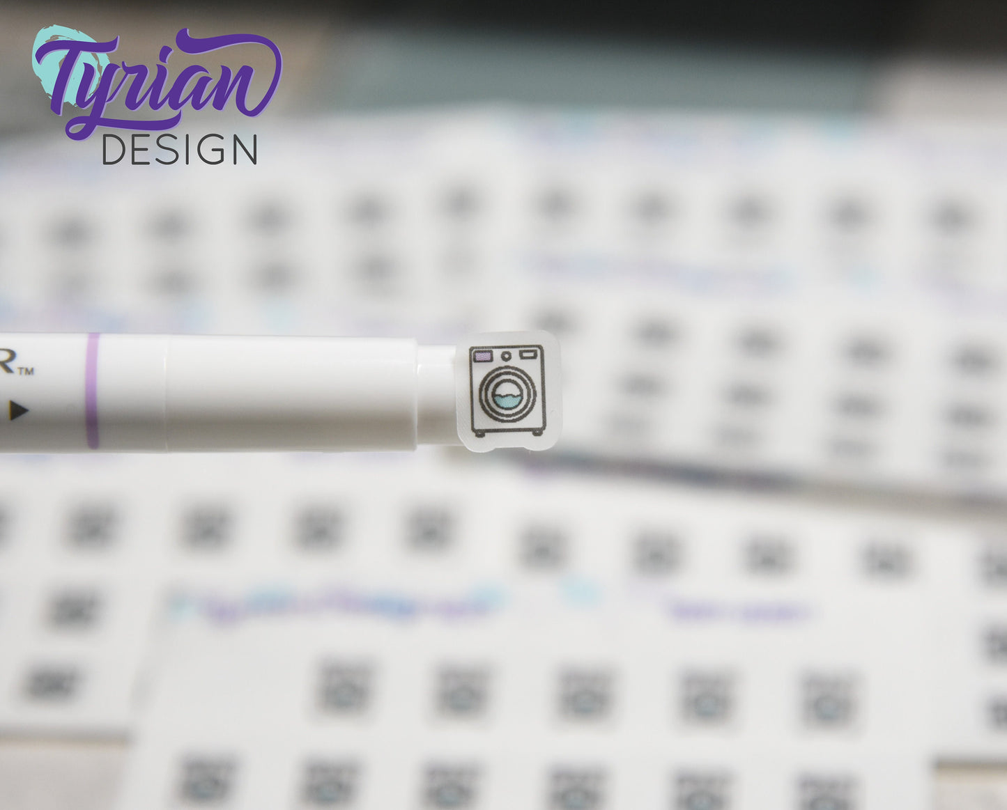 Laundry Stickers | Tiny Laundry stickers on mini sheet | Great for pocket planning | Doing Wash icon sticker |  White or Clear Matte