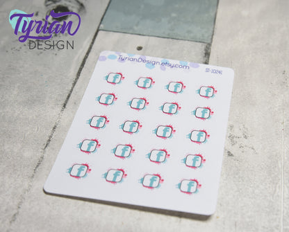 Social Media Icon Stickers | FB stickers | stickers Great for Planners, journals and calendars