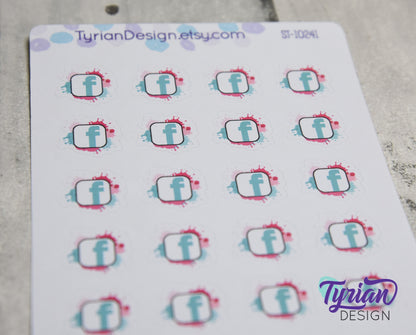 Social Media Icon Stickers | FB stickers | stickers Great for Planners, journals and calendars