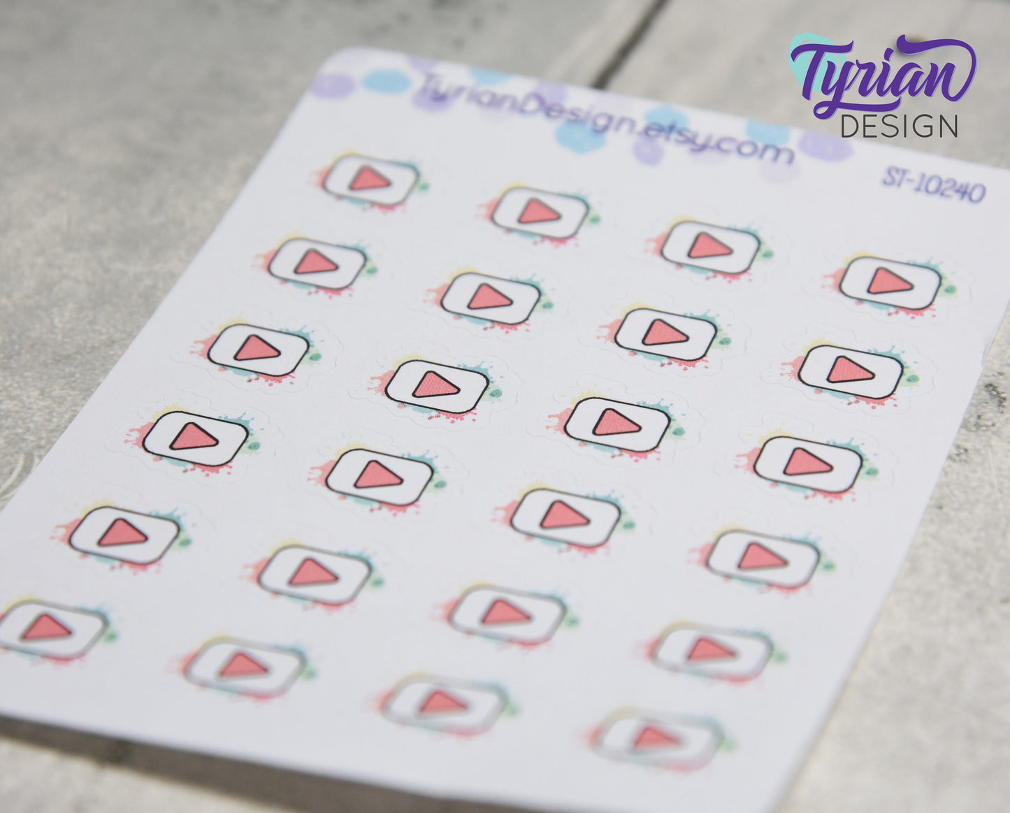 Social Media Icon Stickers | YT stickers | YouTube stickers Great for Planners, journals and calendars