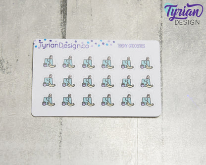 Groceries Stickers | 18 Stickers | .4 x .4" each