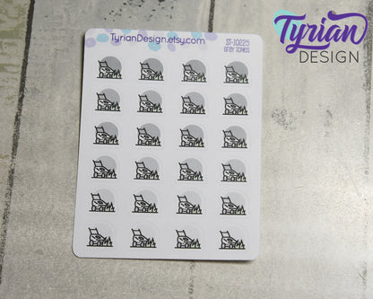 Lawn Mowing Icon Stickers | 24 Stickers |  .6 x .6" each.