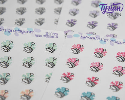 Snow shovel Icon Stickers | 20 Stickers |  .6 x .6" each.