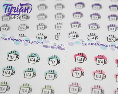 Tea Icon Stickers | 20 Stickers | .6 x .6" each.