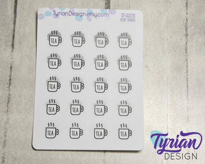 Tea Icon Stickers | 20 Stickers | .6 x .6" each.