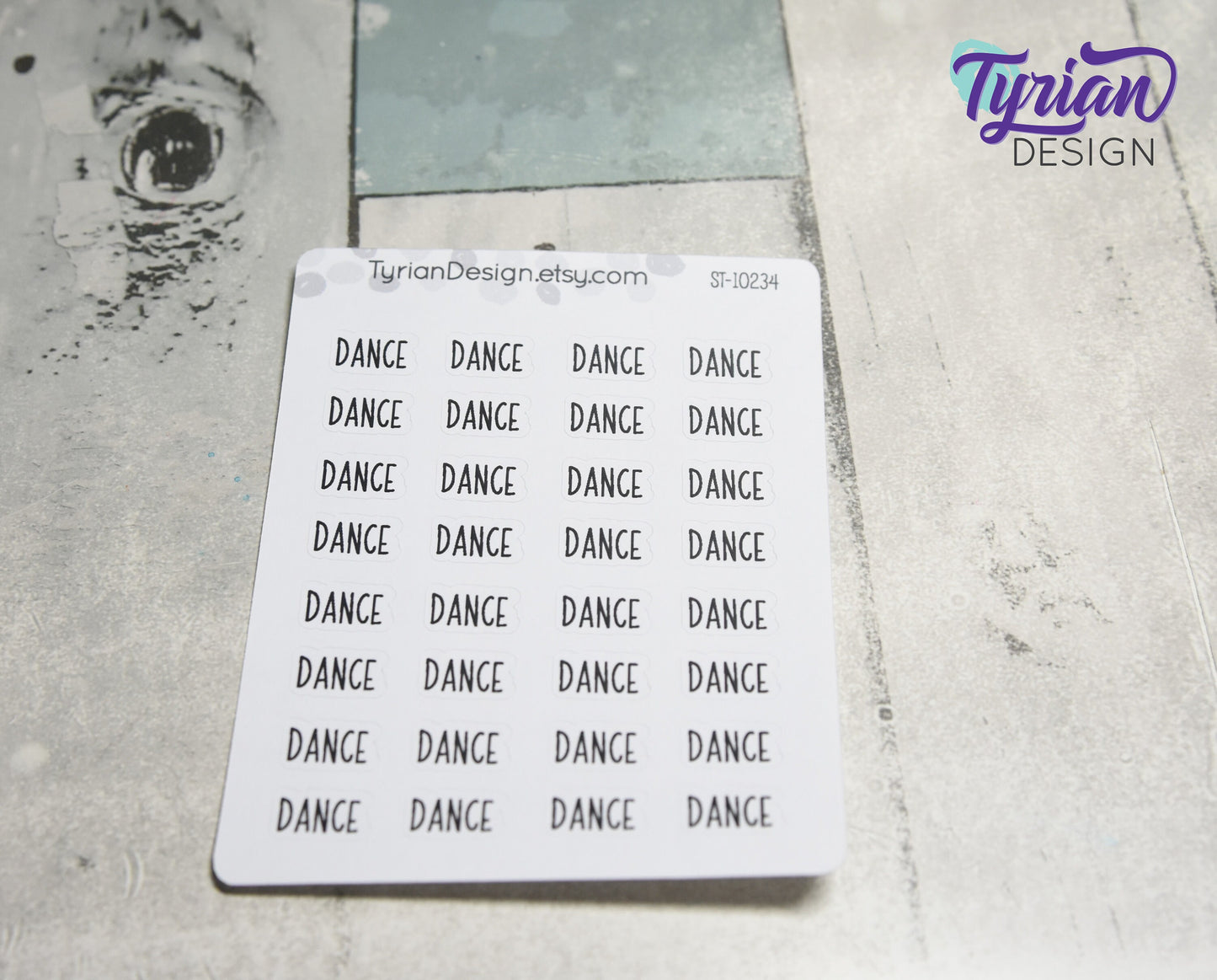Dance Stickers |32 Stickers |  .6" x .35" each | Charley Font