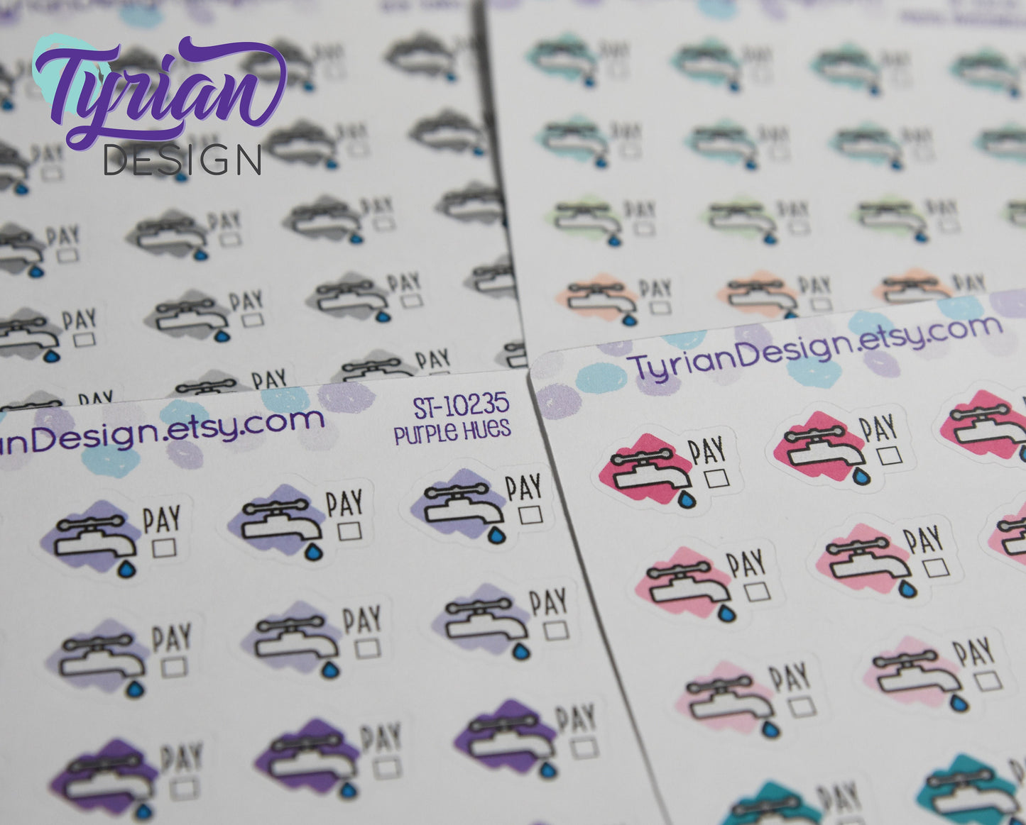 Water Payment Stickers | 24 Stickers | 75 x .5  each