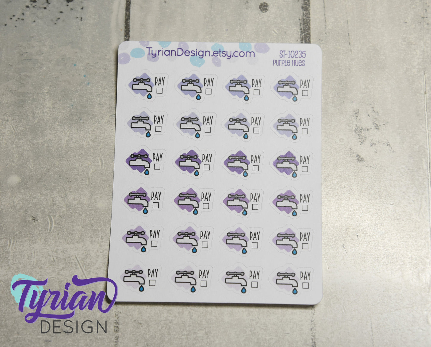 Water Payment Stickers | 24 Stickers | 75 x .5  each