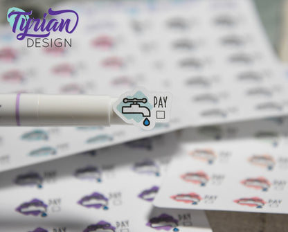 Water Payment Stickers | 24 Stickers | 75 x .5  each