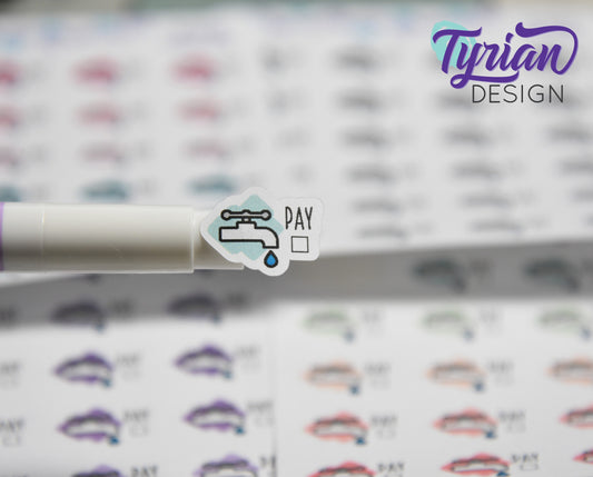Water Payment Stickers | 24 Stickers | 75 x .5  each