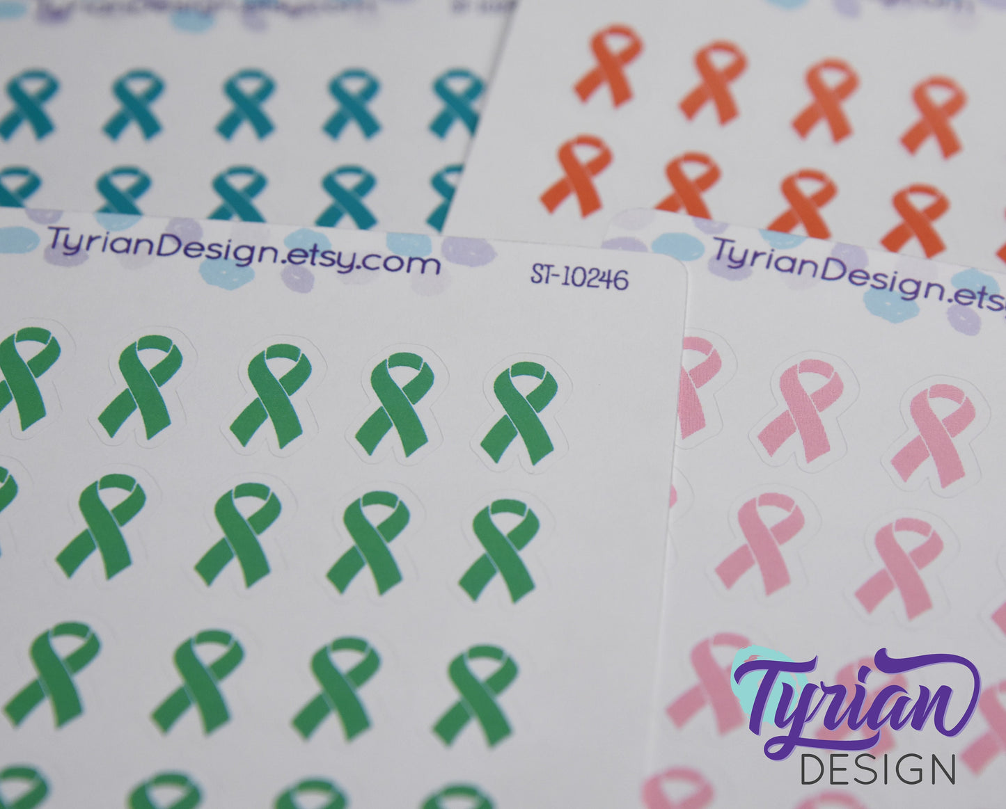 Awareness Ribbon Stickers | Color Ribbon stickers | Great for tracking stickers Great for Planners, journals and calendars