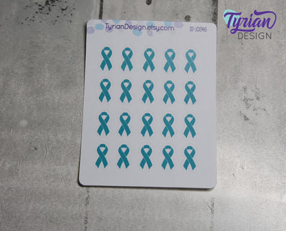 Awareness Ribbon Stickers | Color Ribbon stickers | Great for tracking stickers Great for Planners, journals and calendars