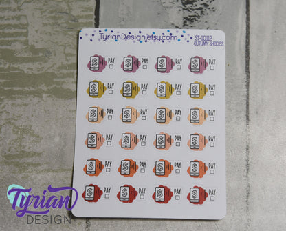 Cell Phone Payment Stickers | 24 Stickers | .75 x .5  each