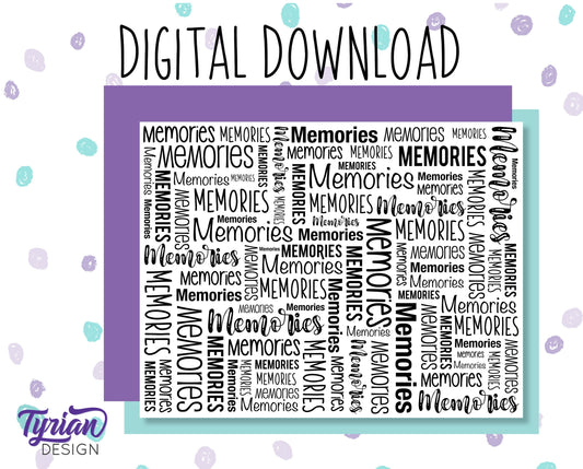 Digital Paper | Memories Word cloud Pattern