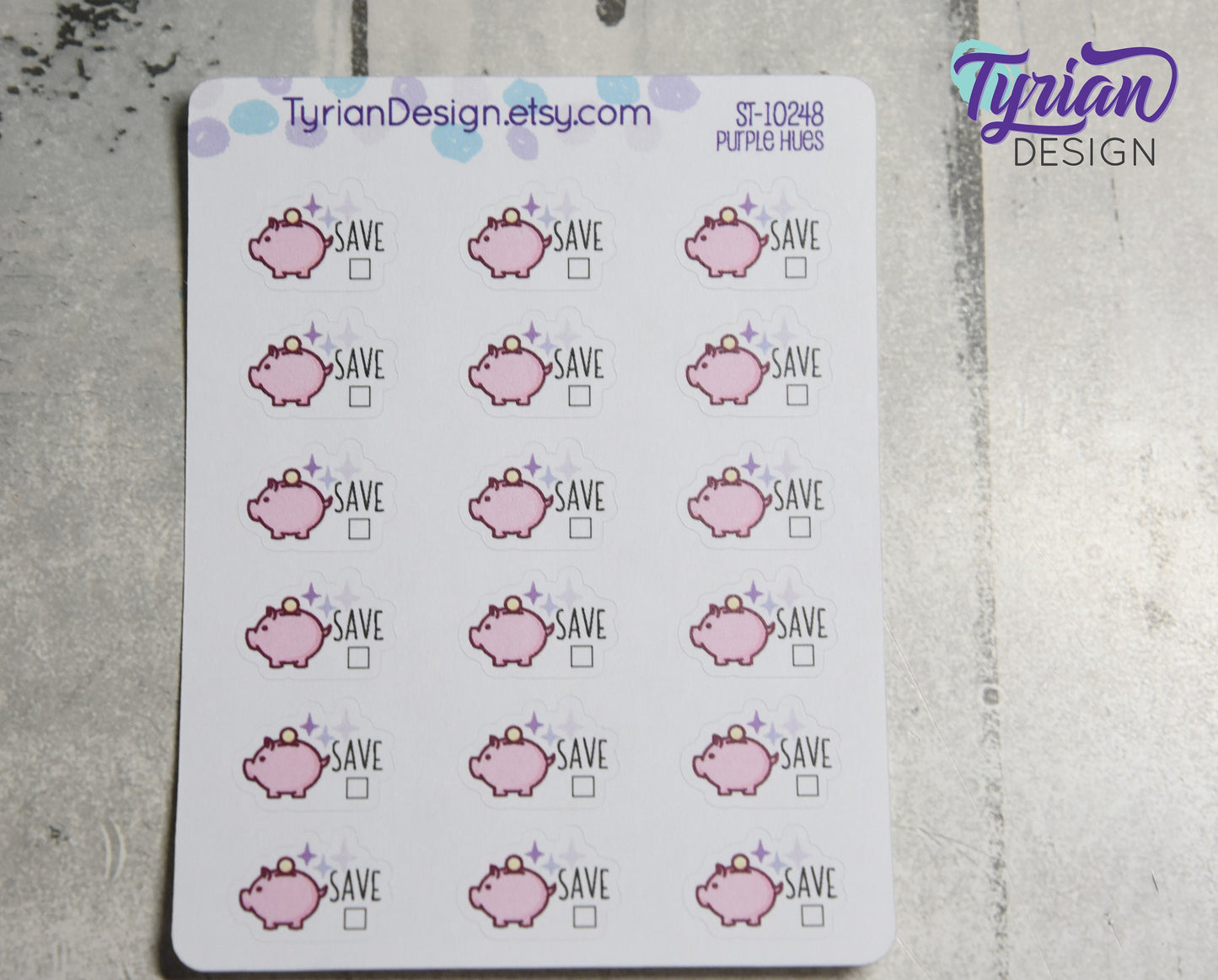 Piggy Bank Stickers | 18 Stickers | .8 x .57 each