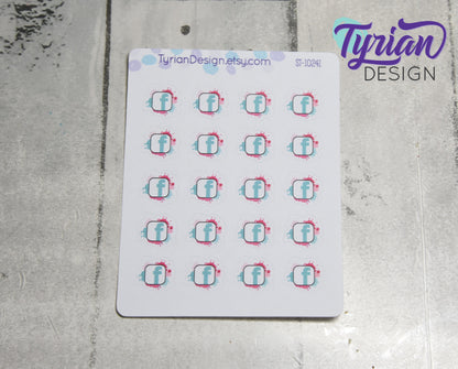Social Media Icon Stickers | FB stickers | stickers Great for Planners, journals and calendars