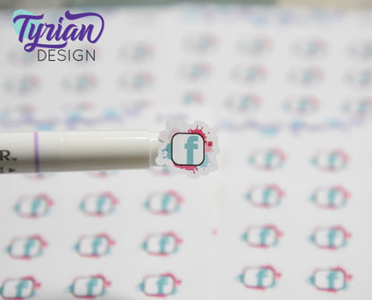 Social Media Icon Stickers | FB stickers | stickers Great for Planners, journals and calendars