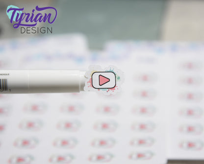 Social Media Icon Stickers | YT stickers | YouTube stickers Great for Planners, journals and calendars