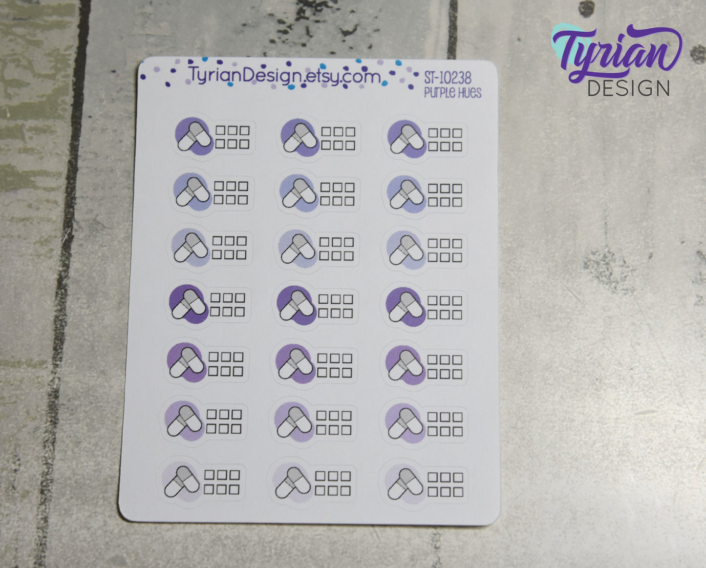 Meds Stickers with 6 check boxes. | 21 Stickers |  .82 x .5" each.