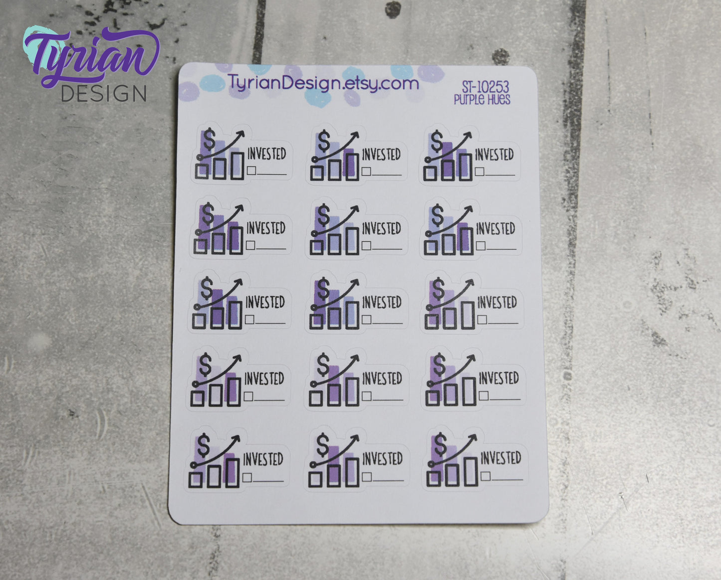 Investing Stickers | 15 Stickers | 1 x .64 each