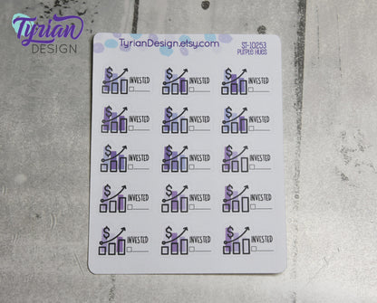 Investing Stickers | 15 Stickers | 1 x .64 each