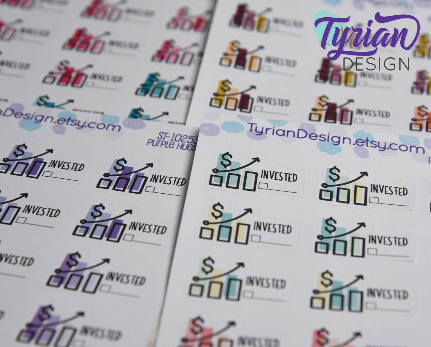 Investing Stickers | 15 Stickers | 1 x .64 each