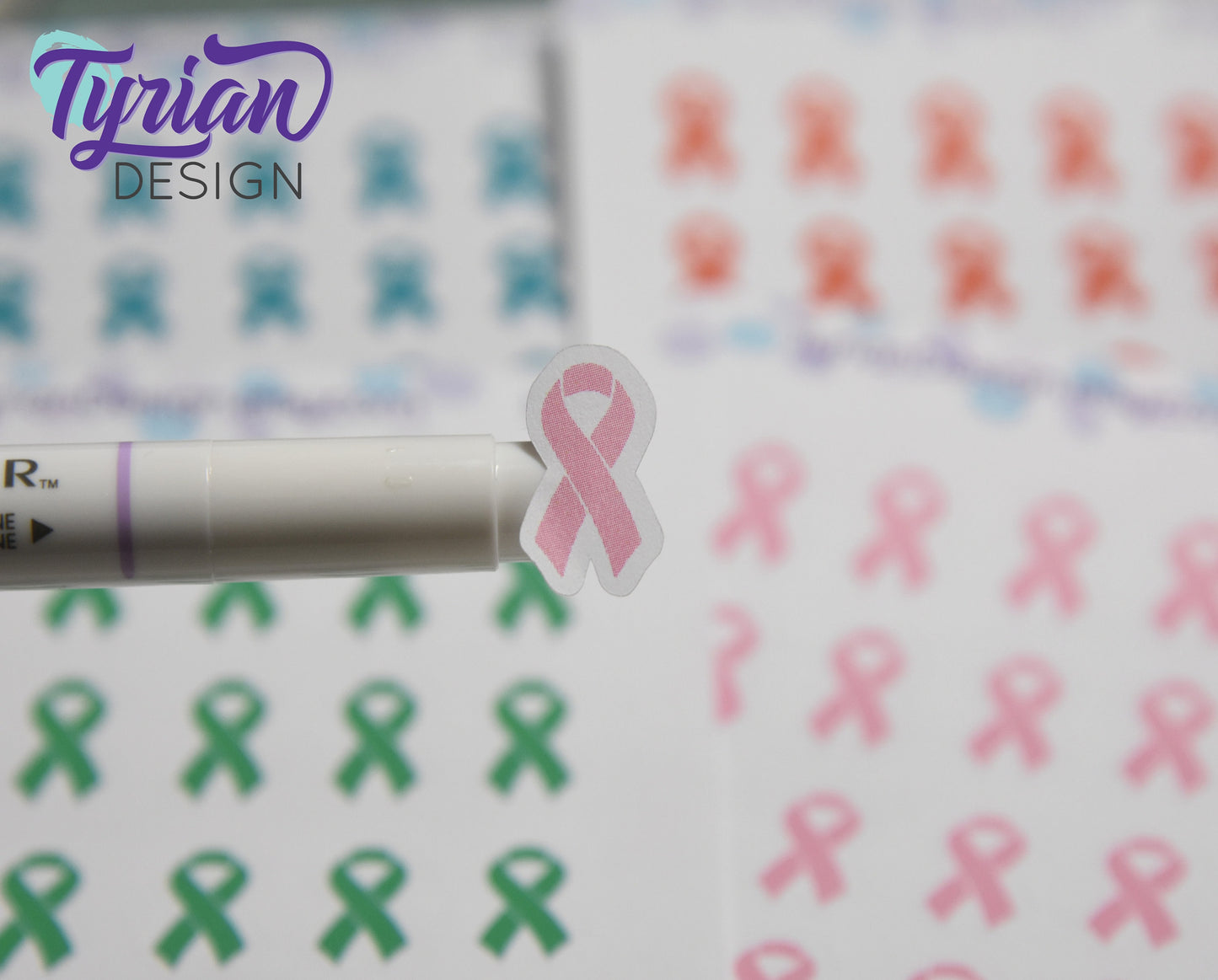 Awareness Ribbon Stickers | Color Ribbon stickers | Great for tracking stickers Great for Planners, journals and calendars