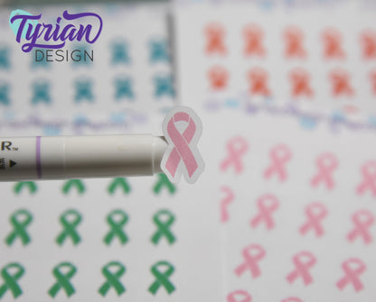 Awareness Ribbon Stickers | Color Ribbon stickers | Great for tracking stickers Great for Planners, journals and calendars