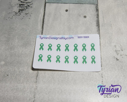 Mini Awareness Ribbon | 14 Stickers | .33" x .57"each