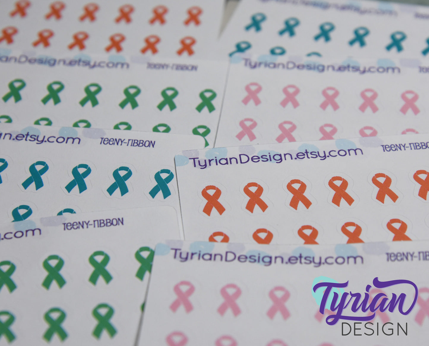 Mini Awareness Ribbon | 14 Stickers | .33" x .57"each