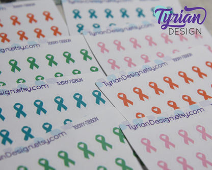 Mini Awareness Ribbon | 14 Stickers | .33" x .57"each