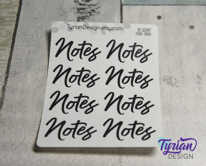 Big Notes Stickers for Planners and Journals | Label your note pages with stickers |  Great for Journaling | White Matte or Clear
