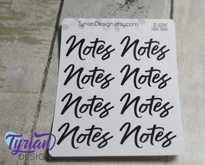 Big Notes Stickers for Planners and Journals | Label your note pages with stickers |  Great for Journaling | White Matte or Clear