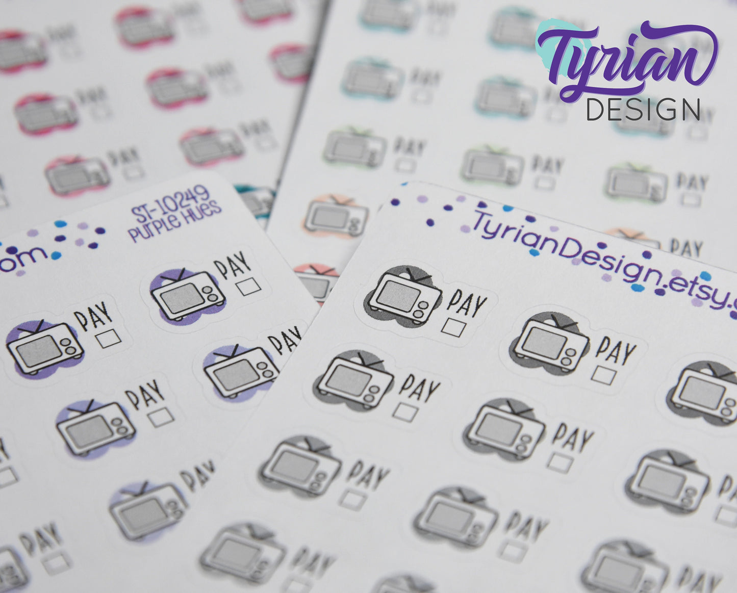 TV Payment Stickers | 24 Stickers | .72 x .53 each