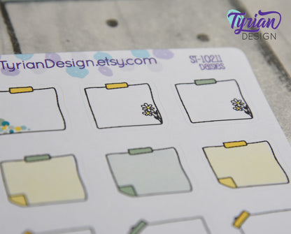 Sticky Note Stickers | 12 Stickers.