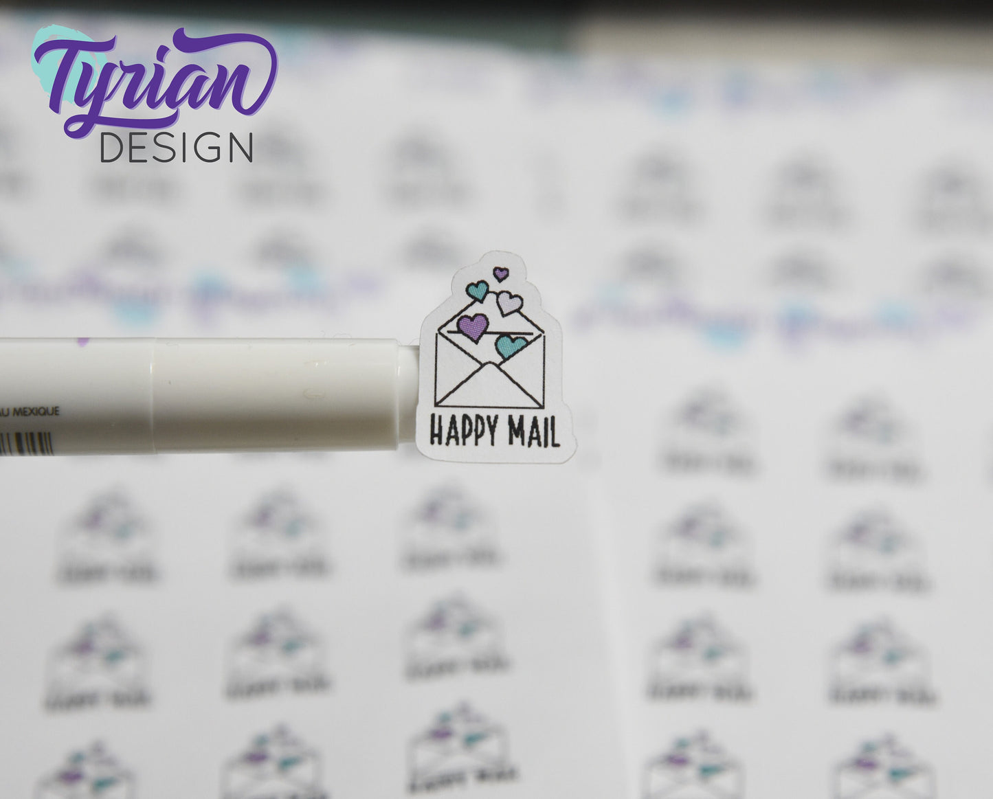 Happy Mail Stickers. | 16 Stickers | .79 x .6 each.