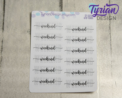 Weekend Stickers | 12 Stickers | 1.65 x .53" each