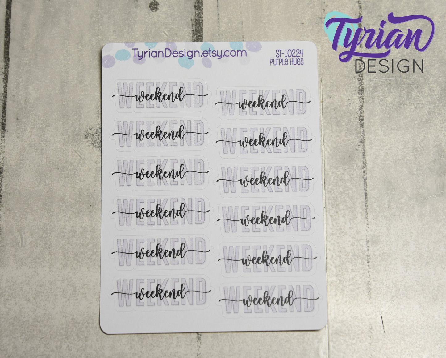 Weekend Stickers | 12 Stickers | 1.65 x .53" each