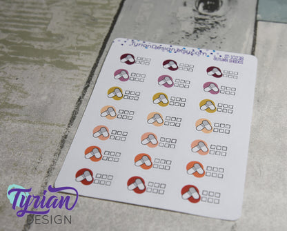 Meds Stickers with 6 check boxes. | 21 Stickers |  .82 x .5" each.