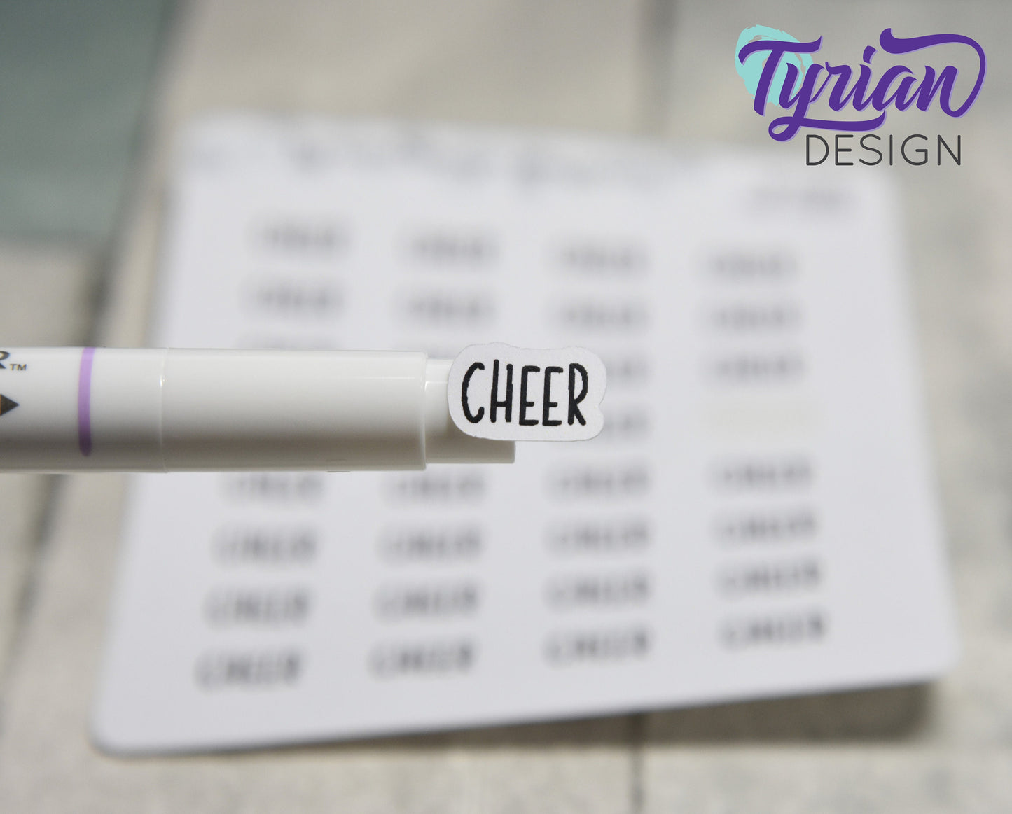 Cheer Stickers | 32 Stickers |  .53" x .35" size | Charley Font