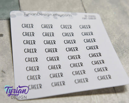Cheer Stickers | 32 Stickers |  .53" x .35" size | Charley Font