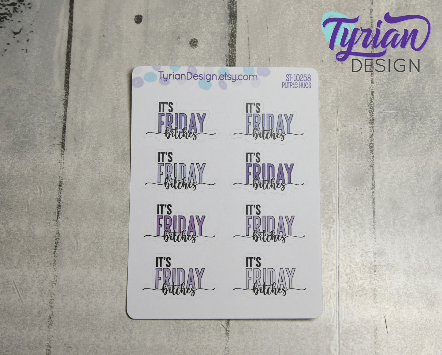 It's Friday Stickers | 8 Stickers | 1.43" x .8" Each | Various Colors