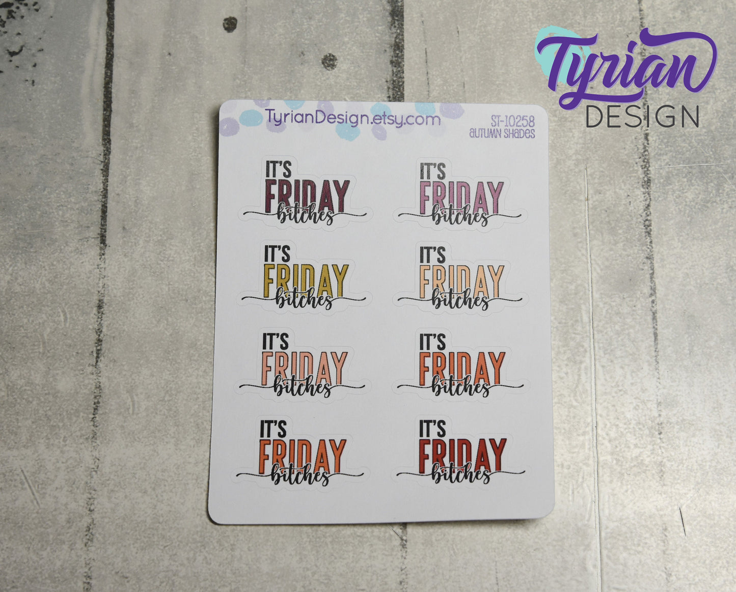 It's Friday Stickers | 8 Stickers | 1.43" x .8" Each | Various Colors
