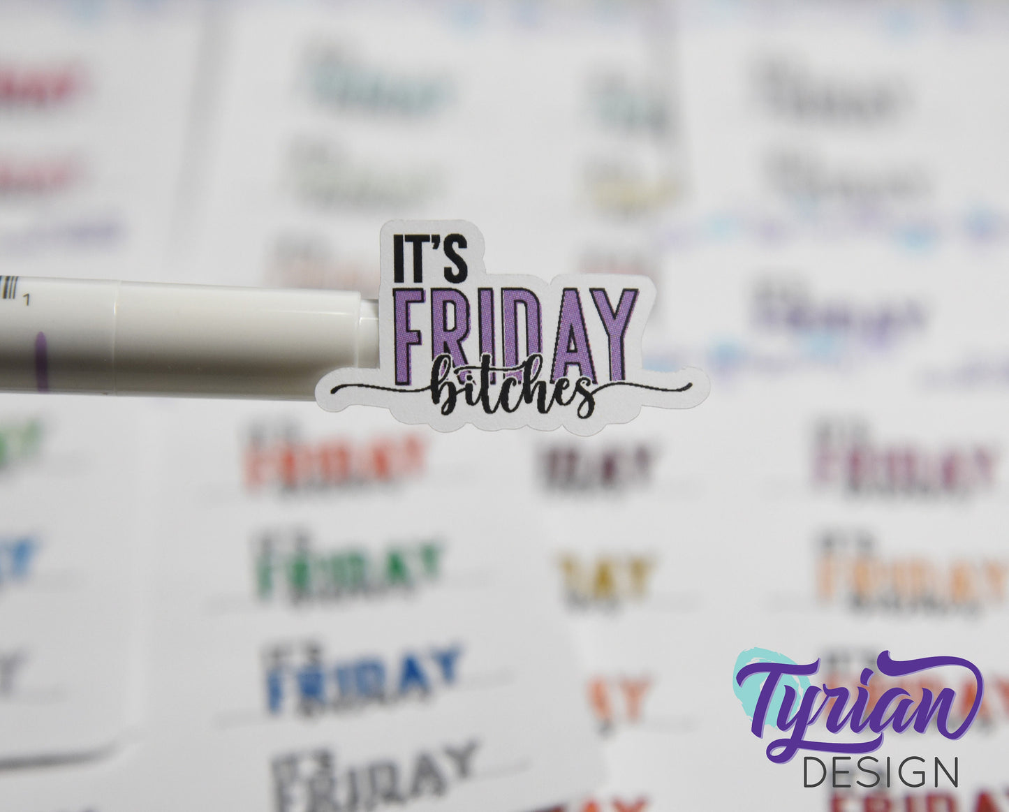 It's Friday Stickers | 8 Stickers | 1.43" x .8" Each | Various Colors